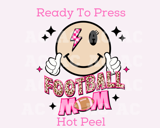 Football Mom Smiley DTF TRANSFER
