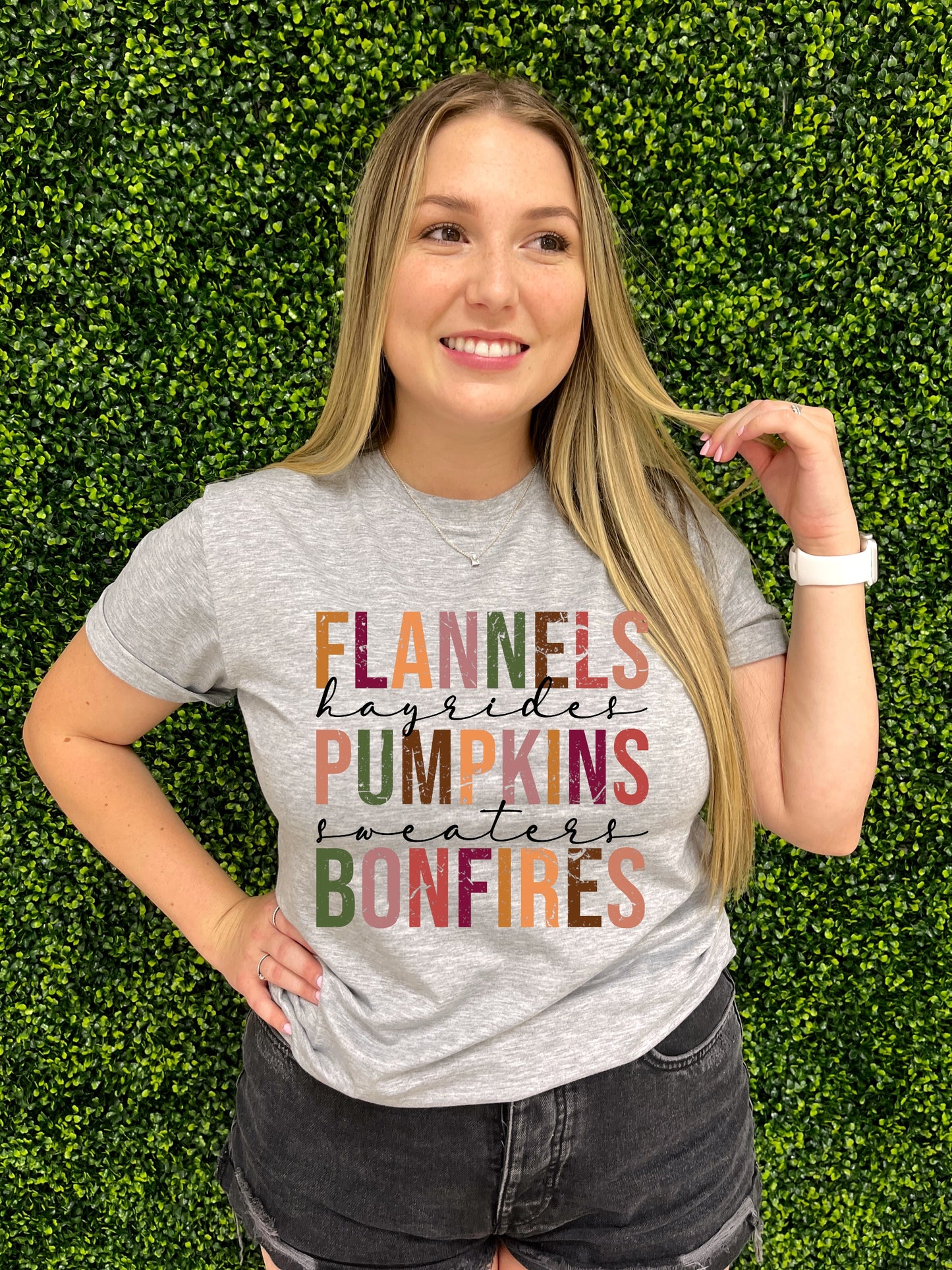 Distressed Flannels Pumpkins Bonfire DTF TRANSFER