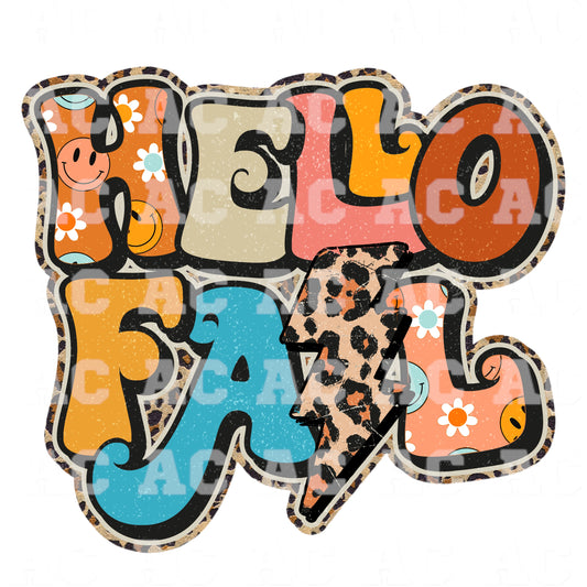 Hello Fall DTF TRANSFER or UV DTF STICKER DECAL