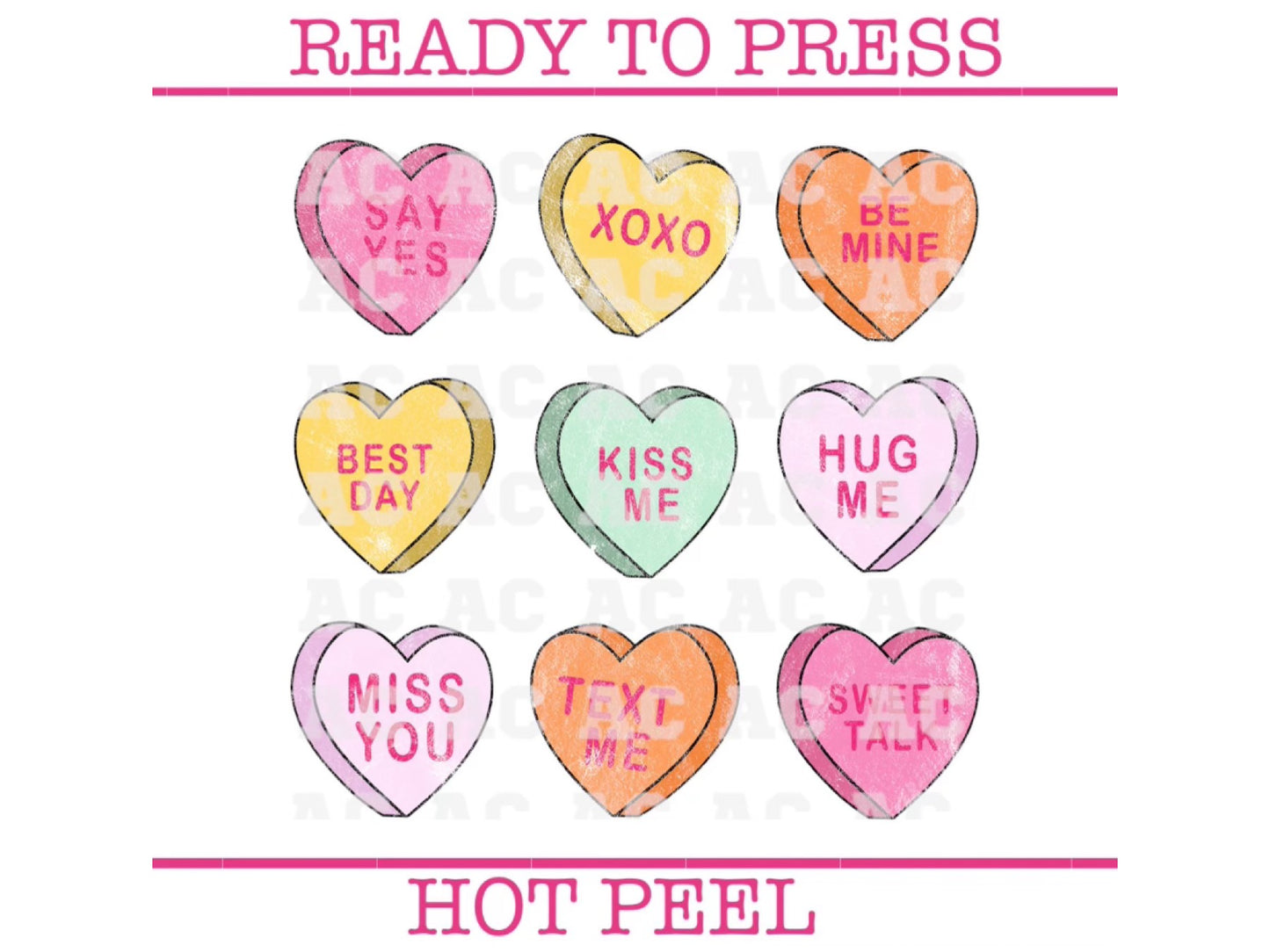 Candy Conversation Hearts Valentines Day DTF TRANSFER