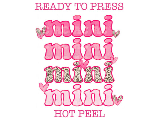 Mini (Pink) Valentines Day DTF TRANSFER or UV DTF STICKER
