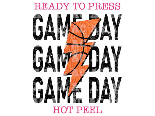 Gameday Basketball Lightning Bolt DTF TRANSFER