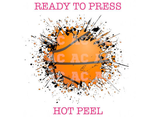 Splattered Basketball DTF TRANSFER