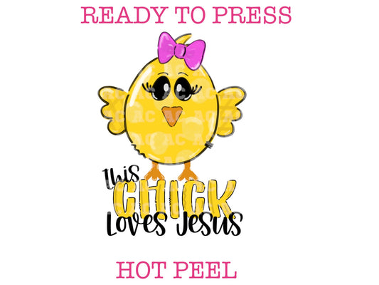 Loves Jesus Chick DTF TRANSFER