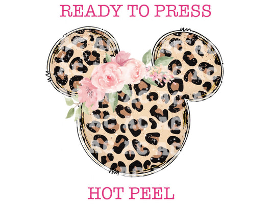 Leopard And Floral Disney Minnie DTF TRANSFER