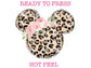 Leopard And Floral Minnie DTF TRANSFER