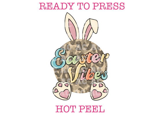 Bunny Easter Vibes (Leopard) Easter DTF TRANSFER