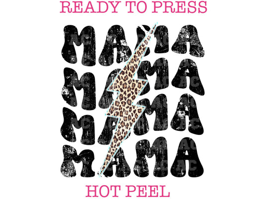 Mama Leopard Lightening (Distressed) DTF TRANSFER