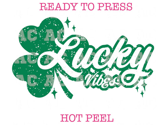 Lucky Vibes Clover St. Patrick's Day DTF TRANSFER