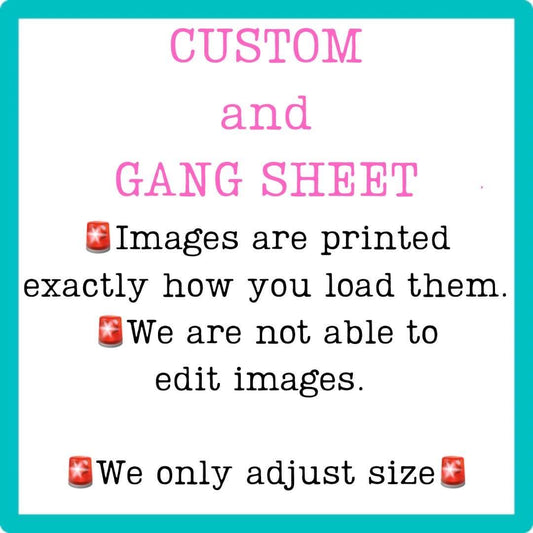 Custom SINGLE SHEET DTF Transfer