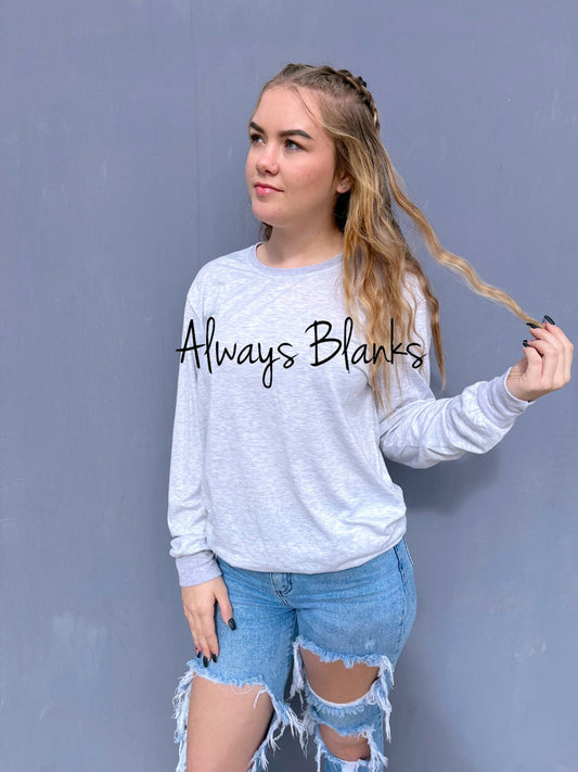 MODEL MOCK UP ADULT Heather Grey 95% Long Sleeve