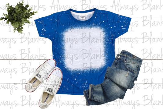 KIDS MOCK UP BLUE BLEACHED STYLE 100% Polyester Shirt