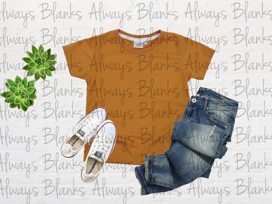 KIDS MOCK UP Burnt Orange 100% Short Sleeve Shirt