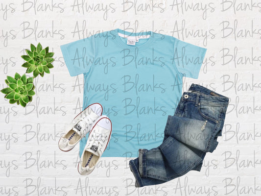 KIDS MOCK UP Sky Blue 100% Short Sleeve Shirt
