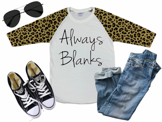ADULT LEOPARD MOCK UP 100% Polyester Raglan