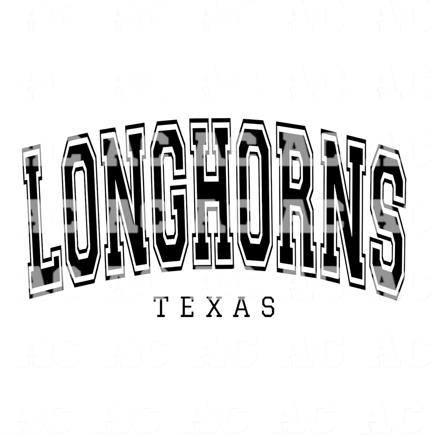 Longhorns Texas (Black) DTF TRANSFER
