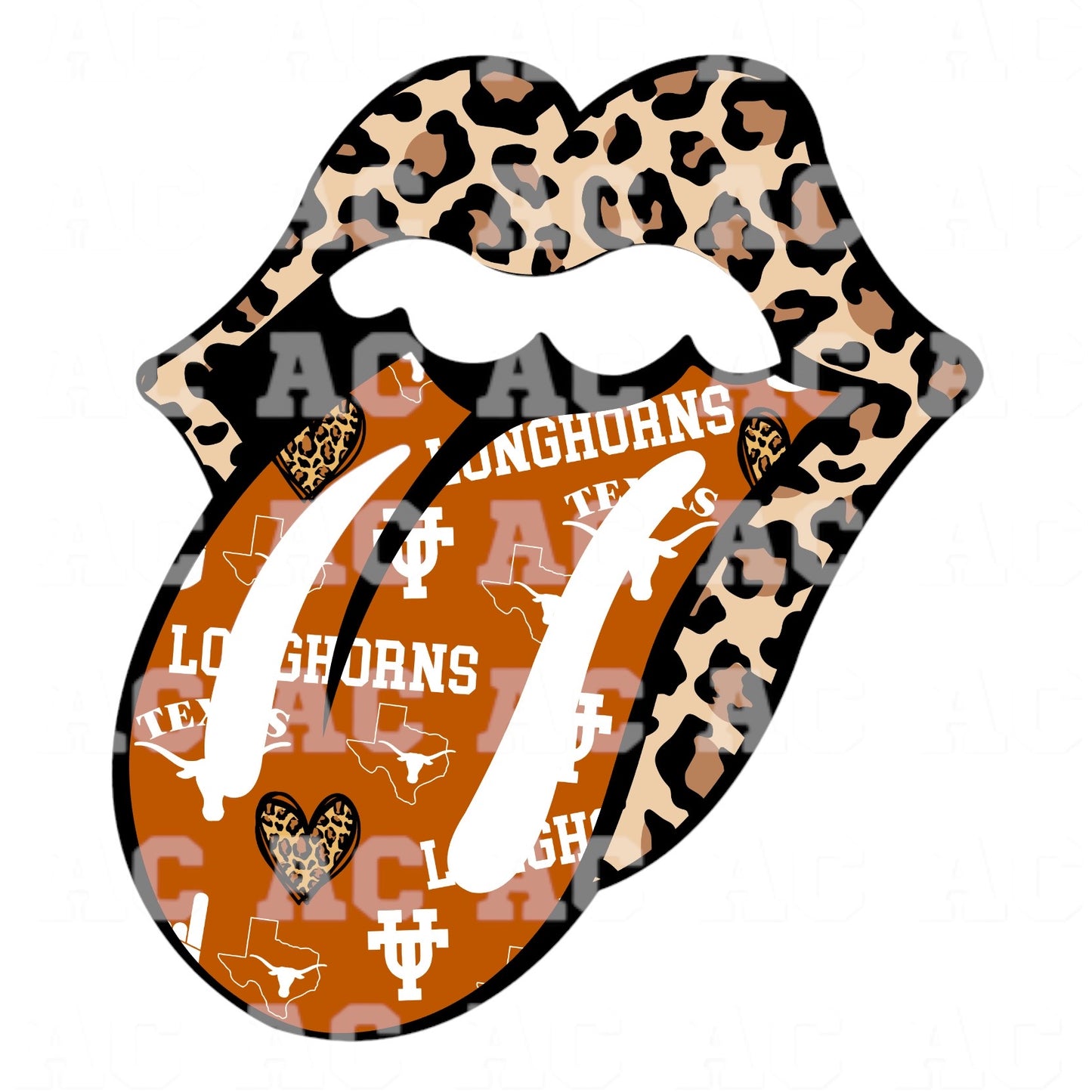 Longhorns Rolling Stones Tongue DTF TRANSFER