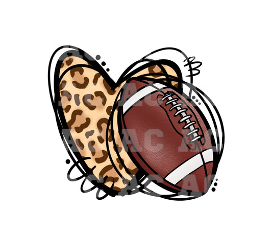 Love Football DTF TRANSFER or UV DTF STICKER DECAL