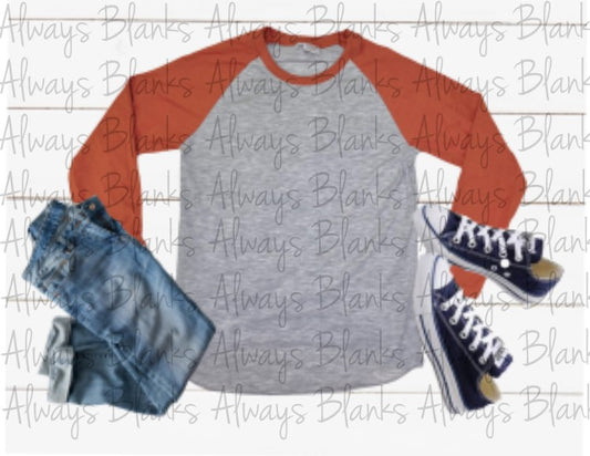 Mockup Raglan Rust Grey Body