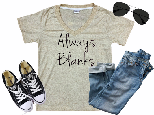 ADULT MOCK UP Oatmeal V-Neck 100% Polyester Shirt