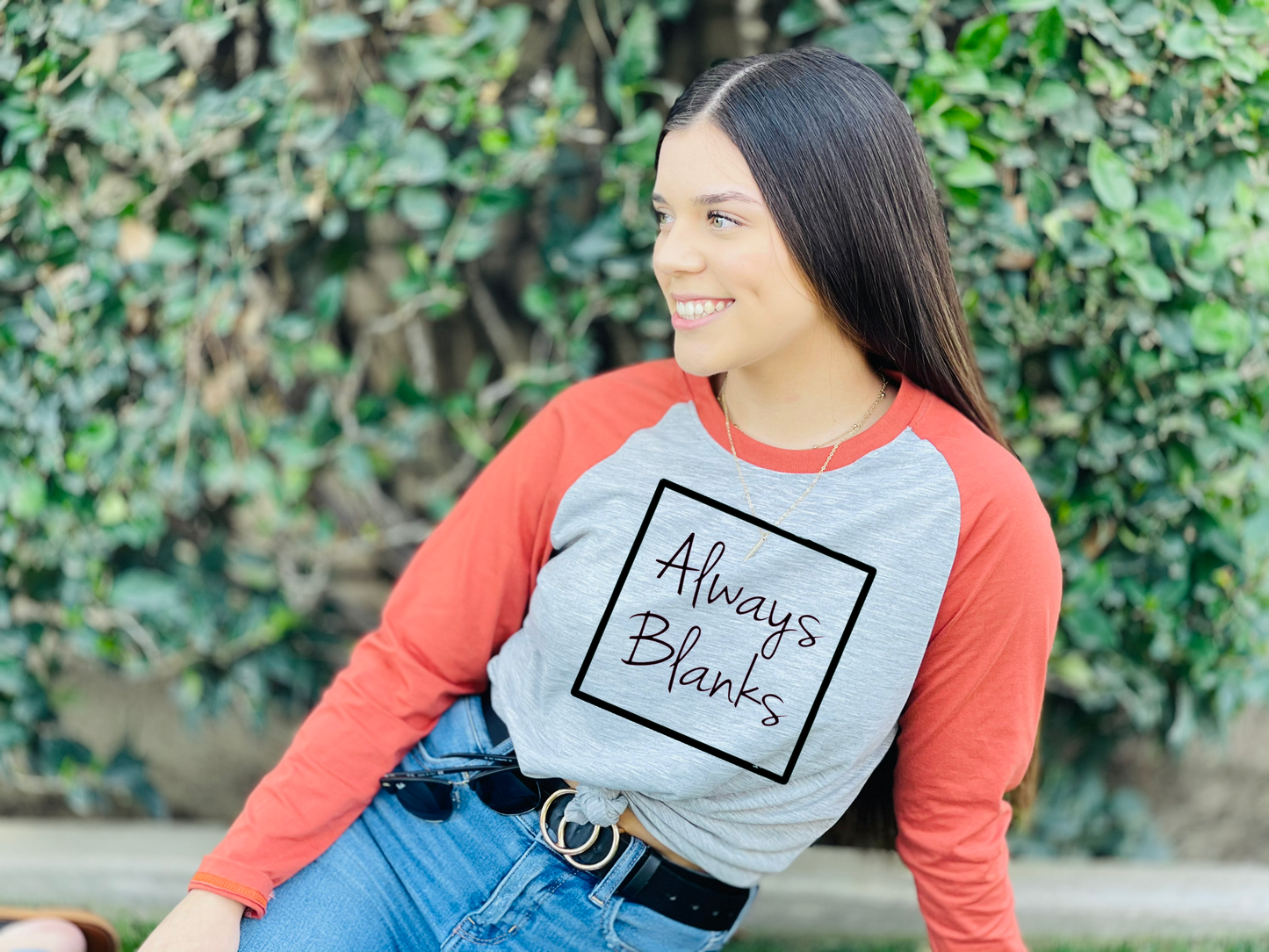 MOCK UP ADULT RUST/GREY LONG SLEEVE RAGLAN