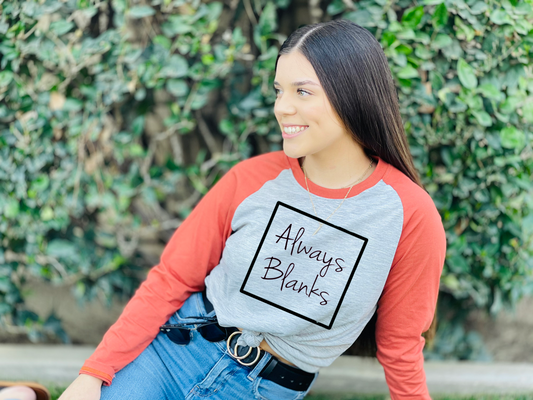MOCK UP ADULT RUST/GREY LONG SLEEVE RAGLAN
