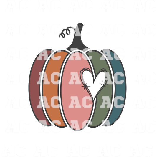 Pumpkin Heart DTF TRANSFER or UV DTF STICKER DECAL
