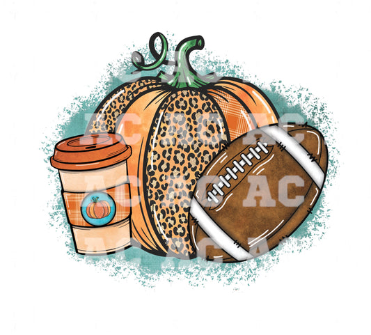 Pumpkin Football DTF TRANSFER or UV DTF STICKER DECAL