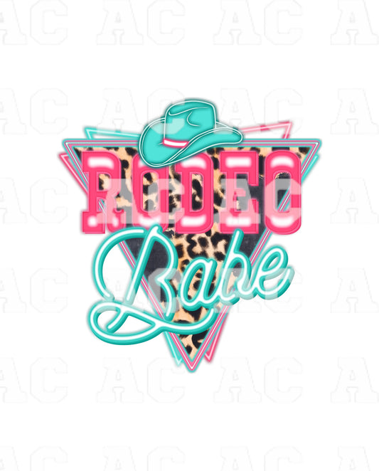 Rodeo Babe Neon Lights DTF TRANSFER or UV DTF STICKER