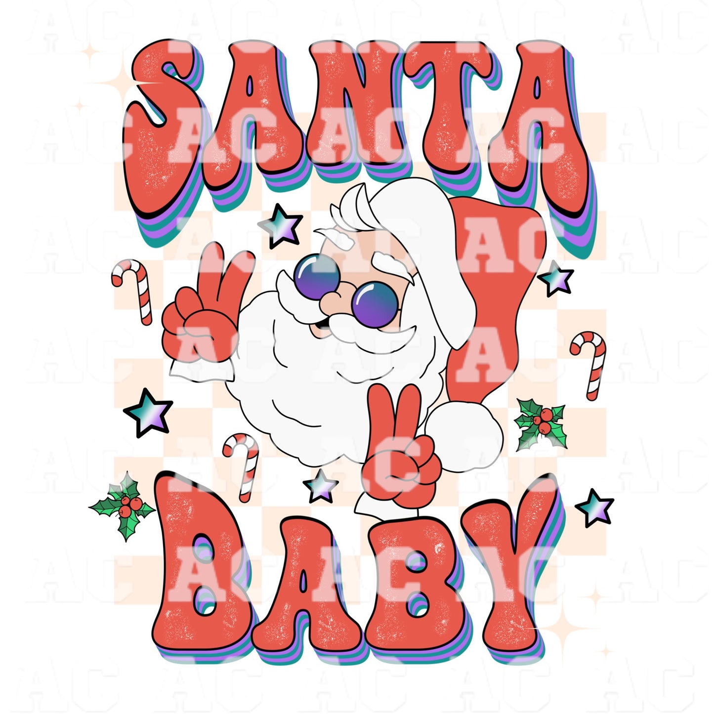 Santa Baby (Pink) DTF TRANSFER