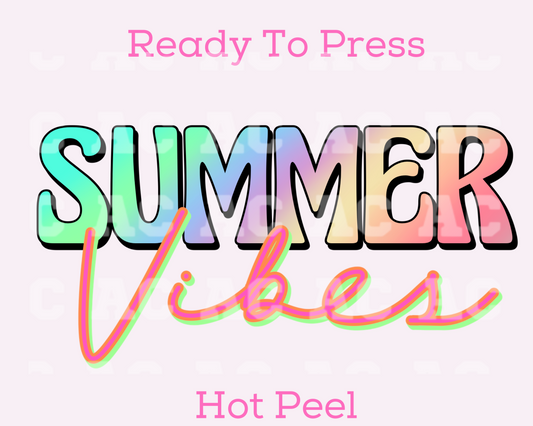 Summer Vibes DTF TRANSFER or UV DTF STICKER