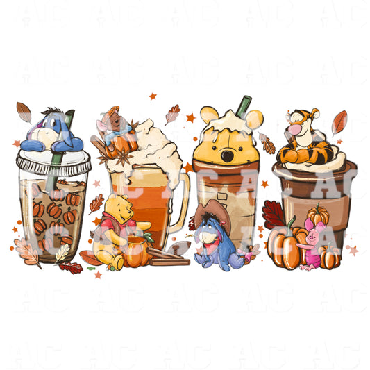 Winnie The Pooh Coffees DTF TRANSFER