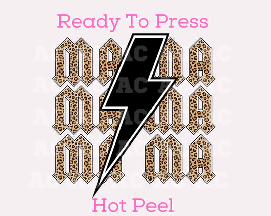 Mama Lightning (Leopard) DTF TRANSFER or UV DTF STICKER DECAL