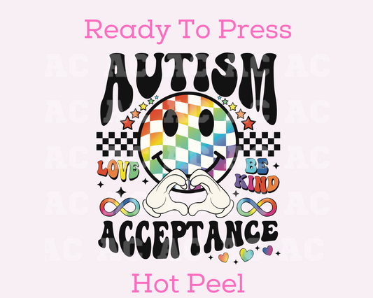Autism Acceptance (Checkered) DTF TRANSFER or Uv Dtf Sticker