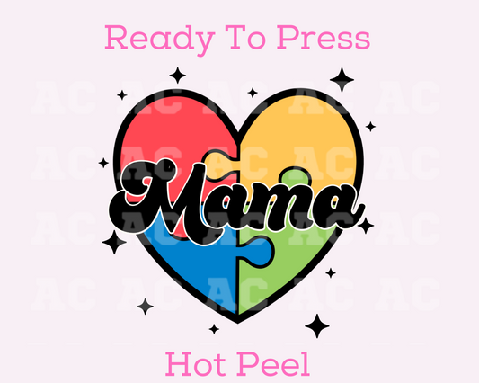 Autism Mama DTF TRANSFER or Uv Dtf Sticker