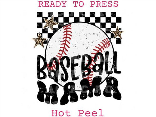 Baseball Mama Leopard Stars Baseball Mom DTF TRANSFER