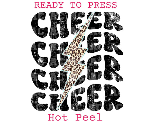 Cheer Lightning (Leopard) DTF TRANSFER or UV DTF STICKER