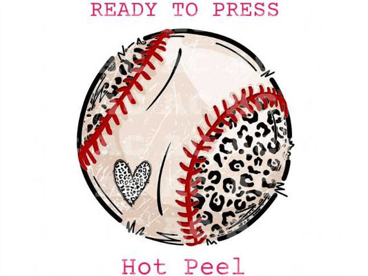 Leopard Baseball Distressed Baseball DTF TRANSFER