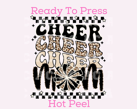 Cheer Mom (Leopard) DTF TRANSFER or UV DTF STICKER
