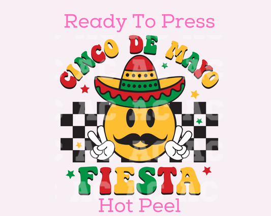 Cinco De Fiesta DTF TRANSFER or Uv Dtf Sticker