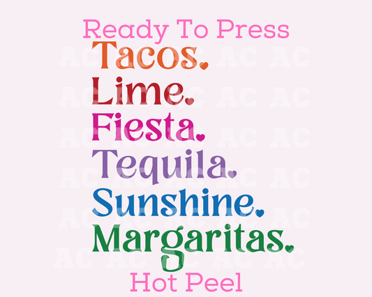 Tacos Lime (Multi-Color) DTF TRANSFER or UV DTF STICKER