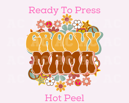 Groovy Mama DTF TRANSFER or UV DTF STICKER DECAL