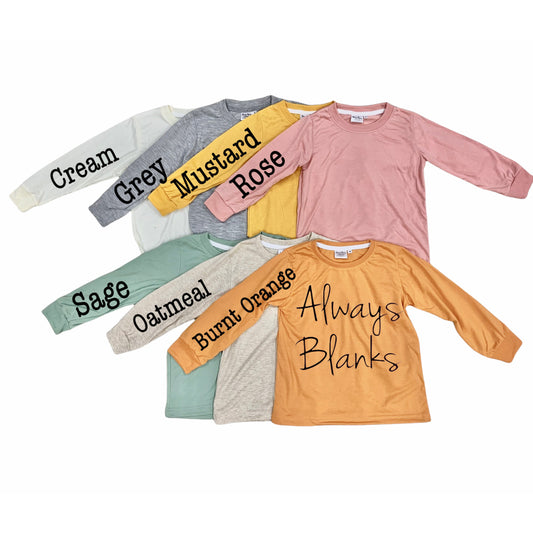 Infant + Kids - COLORED Sublimation LONG SLEEVE