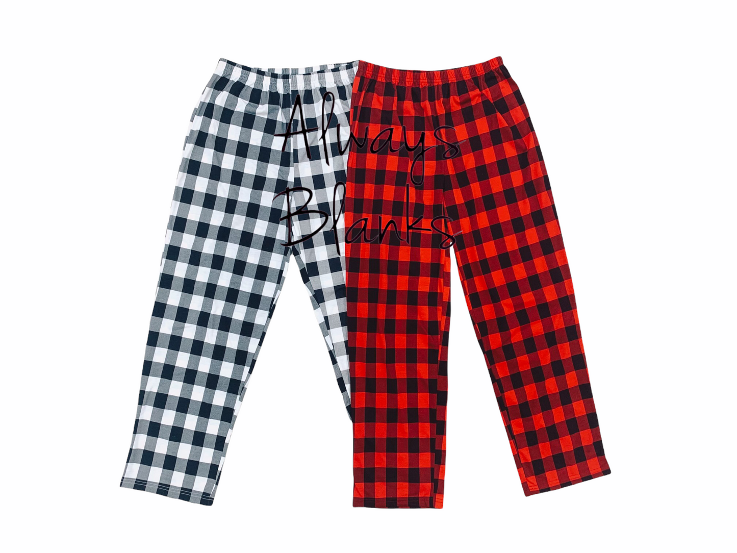 100% POLYESTER SUBLIMATION ADULT PLAID PANTS