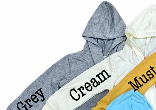 Infant + Kids - HOODIES for Sublimation GREY & CREAM