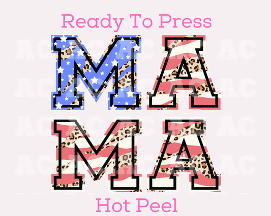 Mama (Patriotic) DTF TRANSFER or UV DTF STICKER