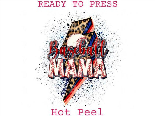 Baseball Mama Bolt DTF TRANSFER or UV DTF STICKER