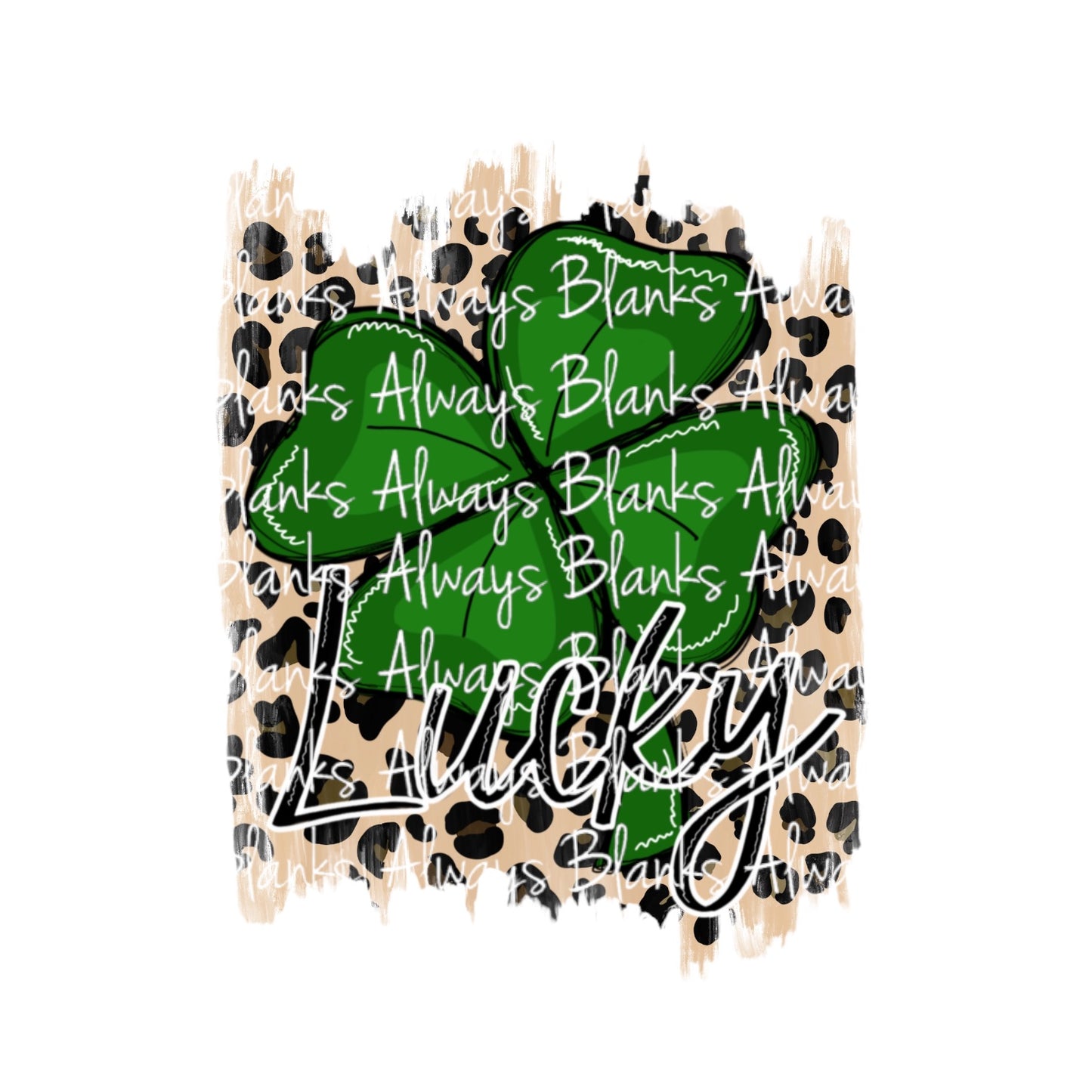 LUCKY LEOPARD CLOVER ST. PATRICK'S DAY PNG DESIGN