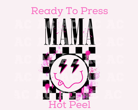 Mama Retro Smiley DTF TRANSFER or UV DTF STICKER DECAL