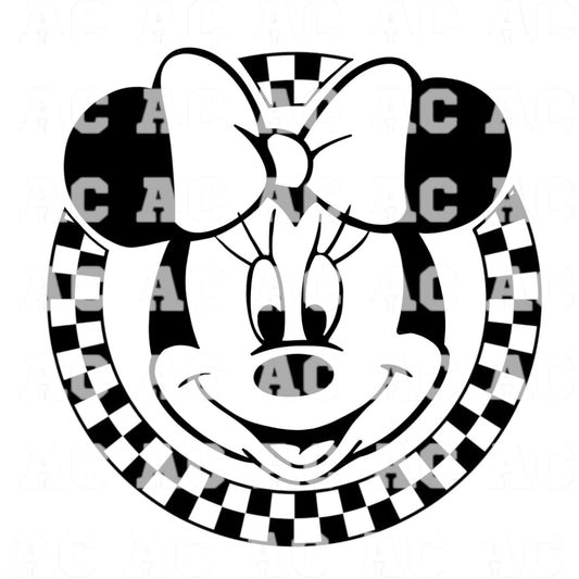 Checkered Minnie Mouse DTF TRANSFER